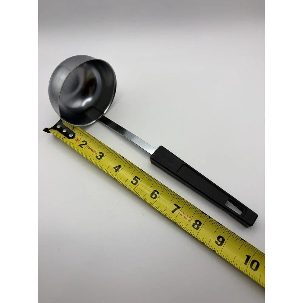 Chrome Foley Ladle VTG Kitchen Tool Utensil Black Handle